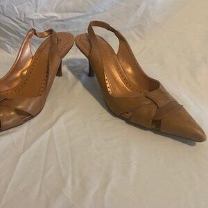 Diba leather camel Heels, Size 10